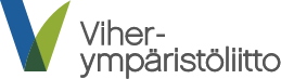 kuvassa sinivihreä V ja teksti viherympäristöliitto, kyseessä liiton logo